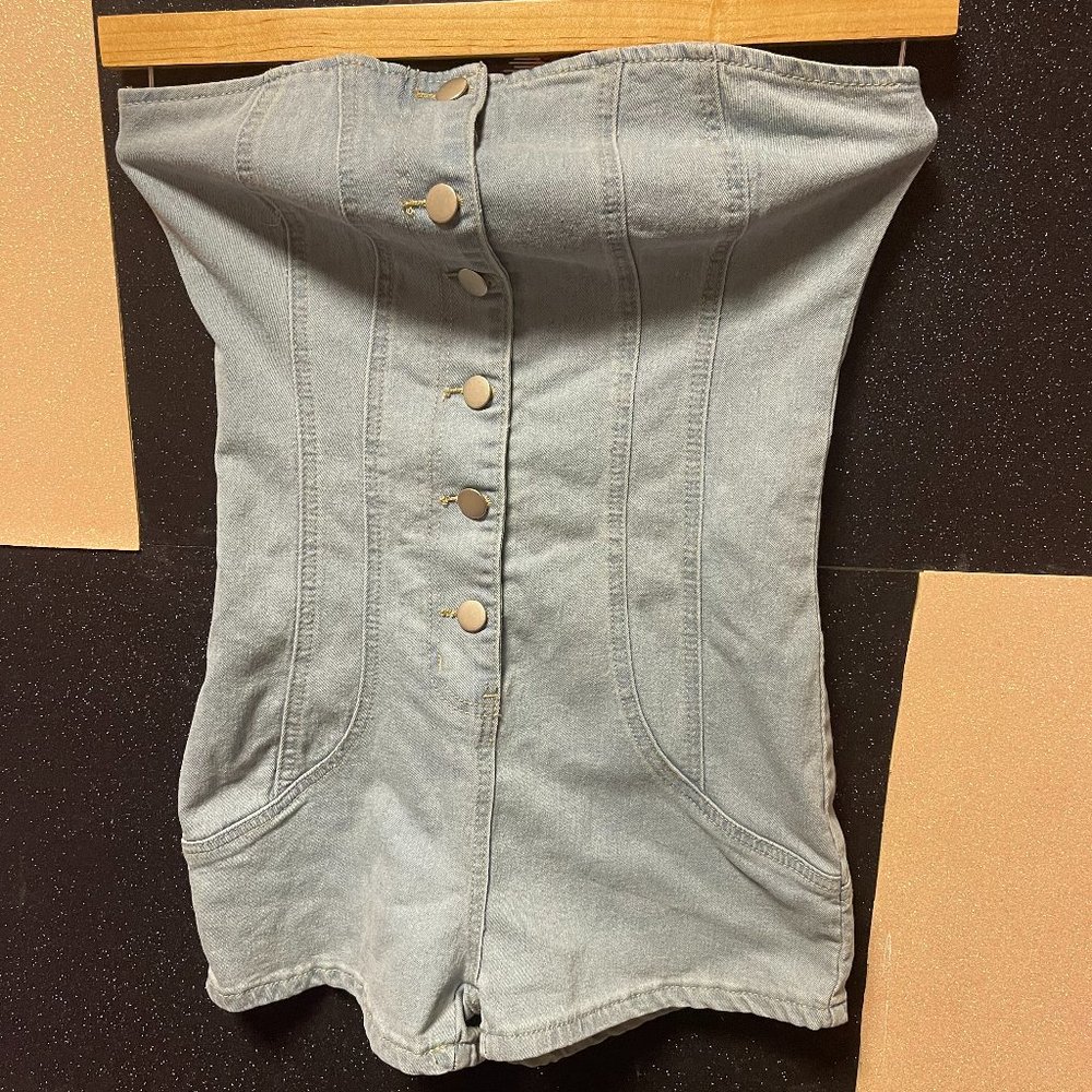 blue jean romper